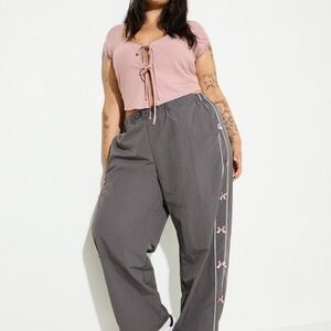 Torrid Charcoal Joggers with Pink Accents